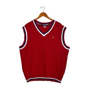 Tommy Hilfiger Vintage 90s Y2K Red Cable Knit Sweater Vest